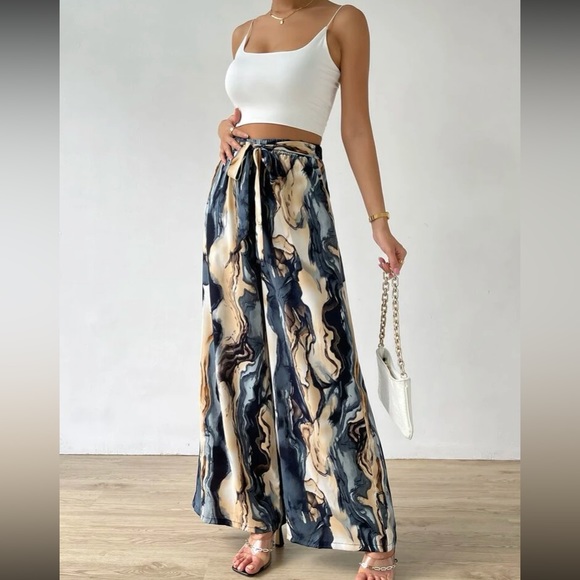 Boho marble print wide leg pants - Picture 6 of 6